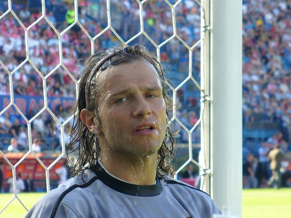 Radek Majdan jako bramkarz, fot. YT