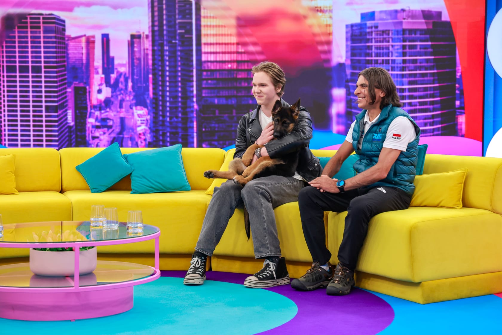 Tak pies Kurzopków harcuje na planie "Halo, tu Polsat". Zobacz następne zdjęcie