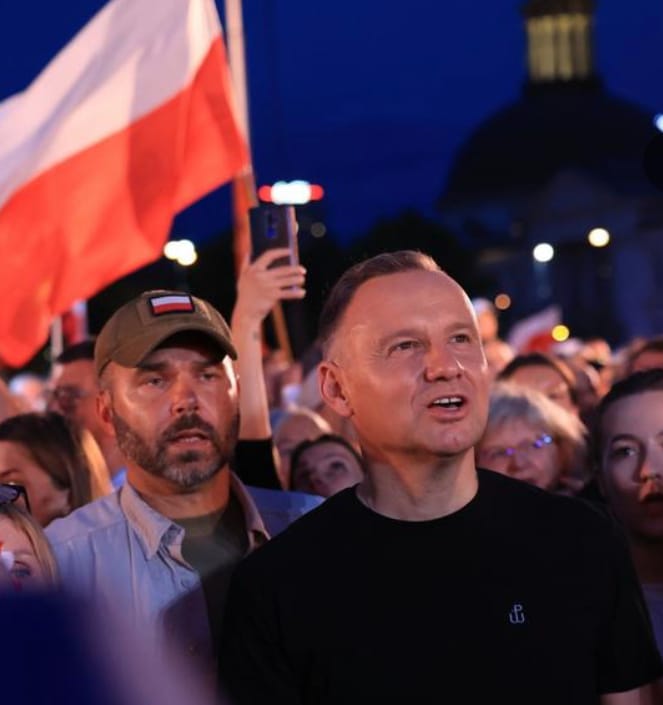 Prezydent RP Andrzej Duda podczas koncertu 2023 roku., fot. warszawa.eska.pl/screenshot