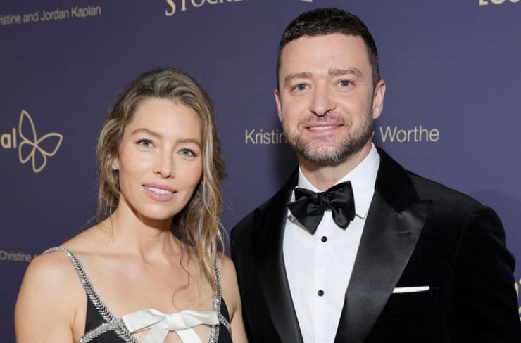 Justin Timberlake z żoną Jessicą Biel, fot. people.com/screenshot