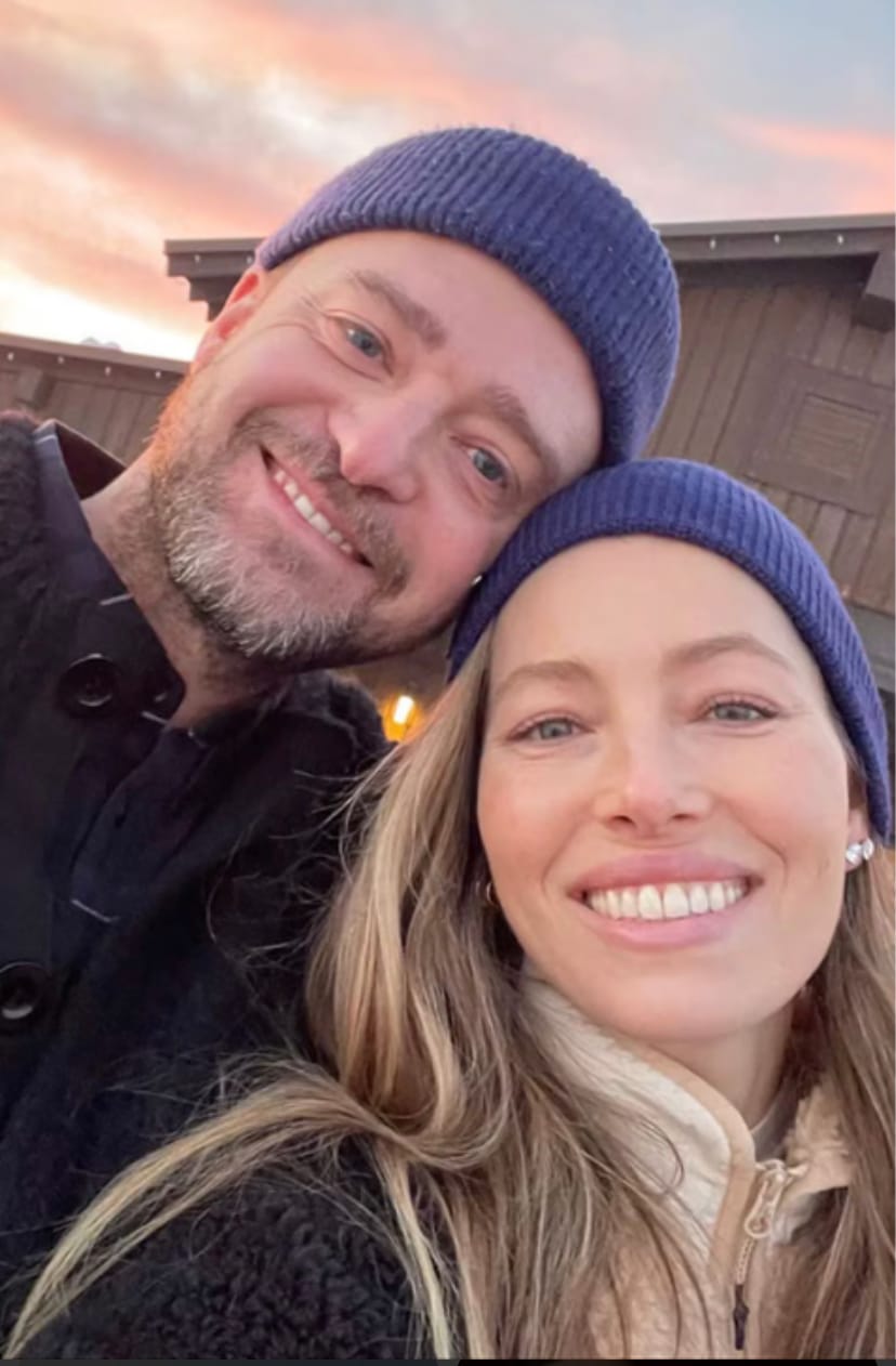 Justin Timberlake z żoną Jessicą Biel, fot. e!news.com/screenshot
