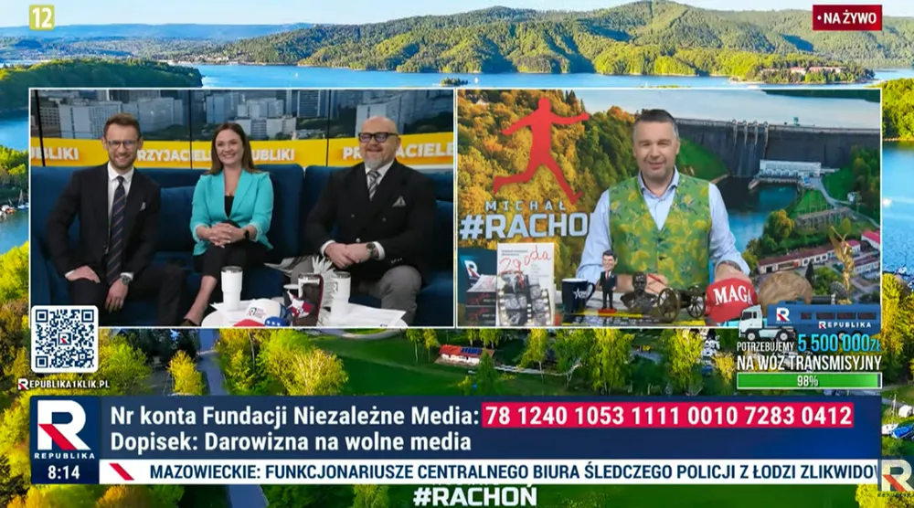 Michał Rachoń w kolorowej kamizelce! Nie zgadniecie, dla kogo ją dziś założył
