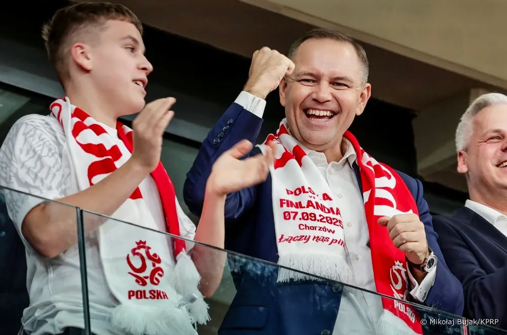 Żywiołowe reakcje prezydenta Nawrockiego podczas meczu Polska-Finlandia. Zobaczcie sami