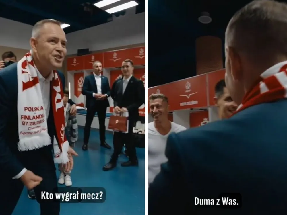 Co robił prezydent w szatni polskich piłkarzy? Internauci zachwyceni: "sigma", "jaki kot"! WIDEO