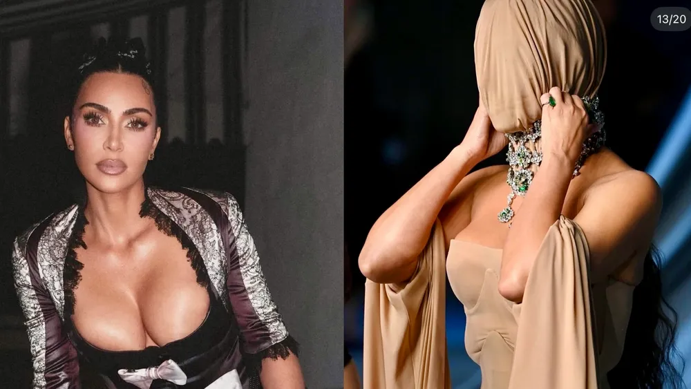 Kim Kardashian szokuje na gali w Los Angeles. Założyła coś, co przeszkadzało jej chodzić, ale przypominało produkt jej właśnej marki