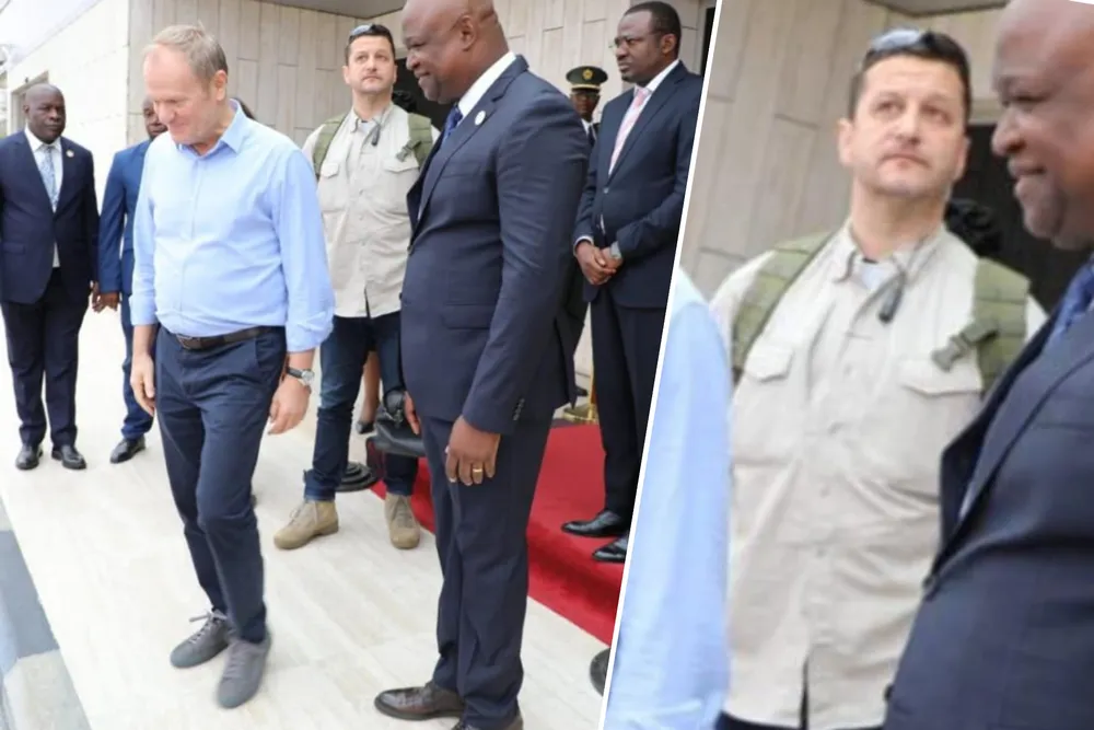Skandaliczna wizyta Tuska w Angoli. Kim jest zabłąkany mężczyzna z plecakiem?