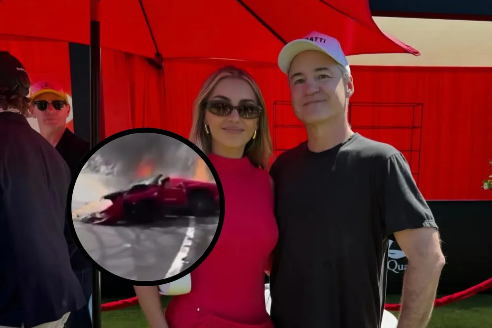 Wyciekło nagranie z wypadku Vince'a Zampelli. Czerwone ferrari roztrzaskało się o betonową barierę