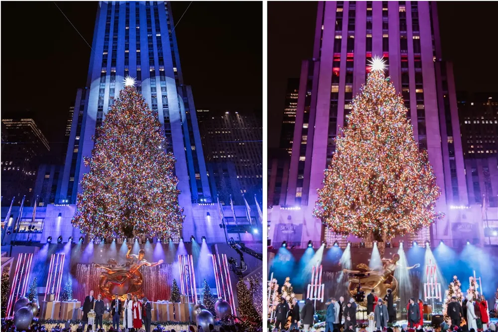Najsłynniejsza choinka świata błyszczy 50 tysiącami lampek. Rockefeller Center znów zachwyca!