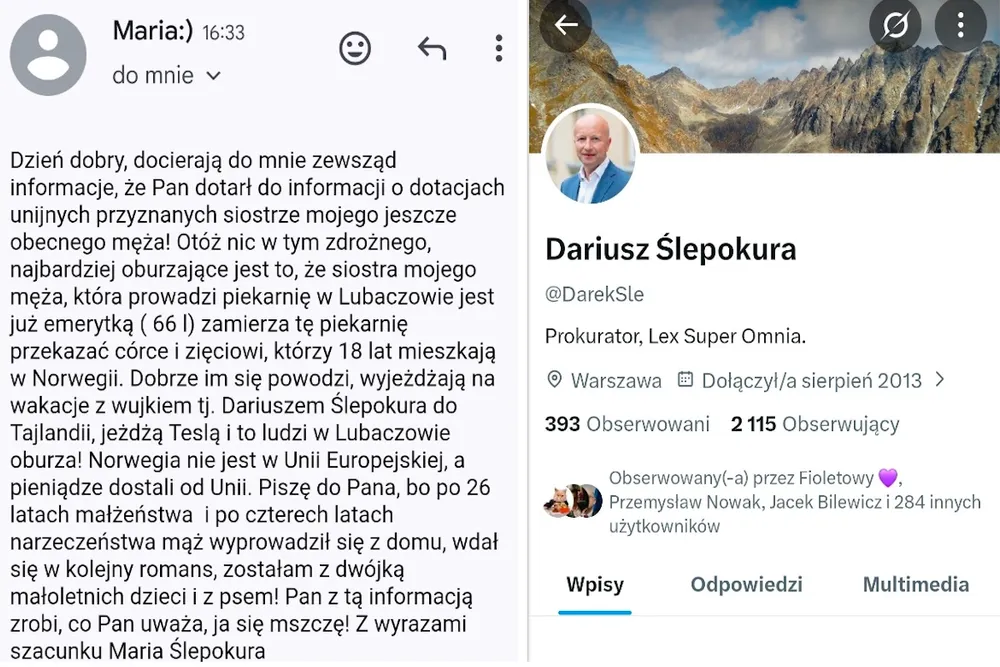 Dziwna wiadomość do Dobskiego: Ja się mszczę! Kobieta podaje się za... żonę prokuratora