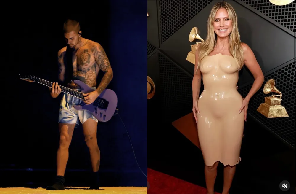 Co się działo na Grammy? Heidi Klum „naga” na czerwonym dywanie, a Justin Bieber na scenie... w samych bokserkach
