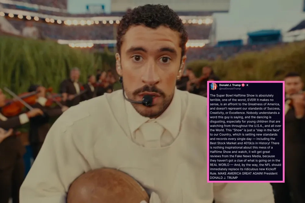 Prezydent Trump nie gryzł się w język po występie Bad Bunny'ego na Super Bowl. "Absolutnie okropny, najgorszy"