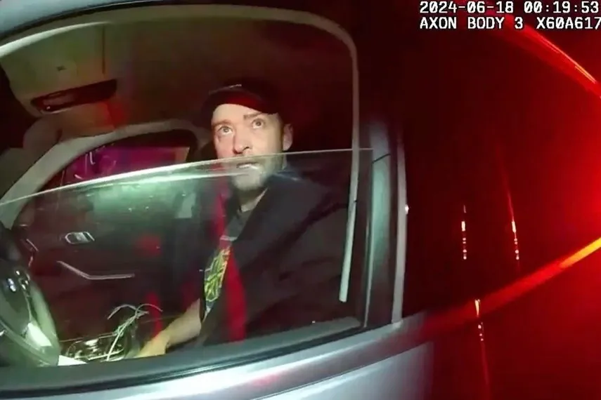 Ujawniono nagranie z zatrzymania Justina Timberlake'a. Drżał podczas testów na trzeźwość (WIDEO)