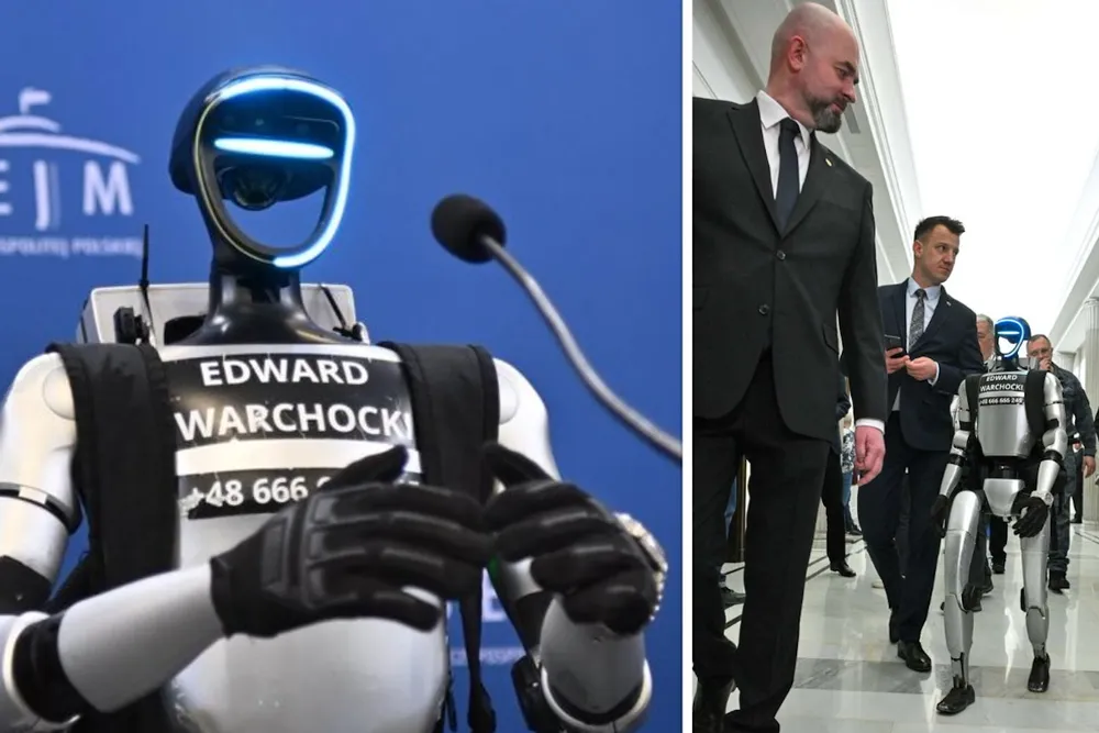 132 centymetry wzrostu, sporo pewności siebie i jeszcze więcej luzu. W Sejmie pojawił się ROBOT humanoidalny! [WIDEO]