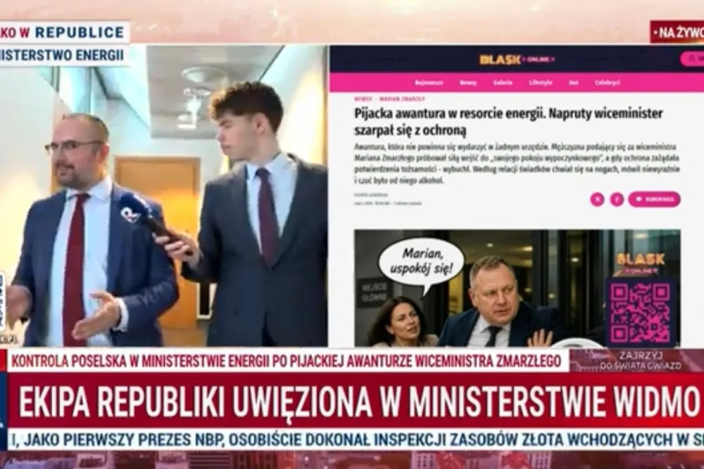 Poseł Jabłoński i ekipa Republiki uwięzieni w ministerstwie. „Chcieliśmy zobaczyć pokój Zmarzłego”