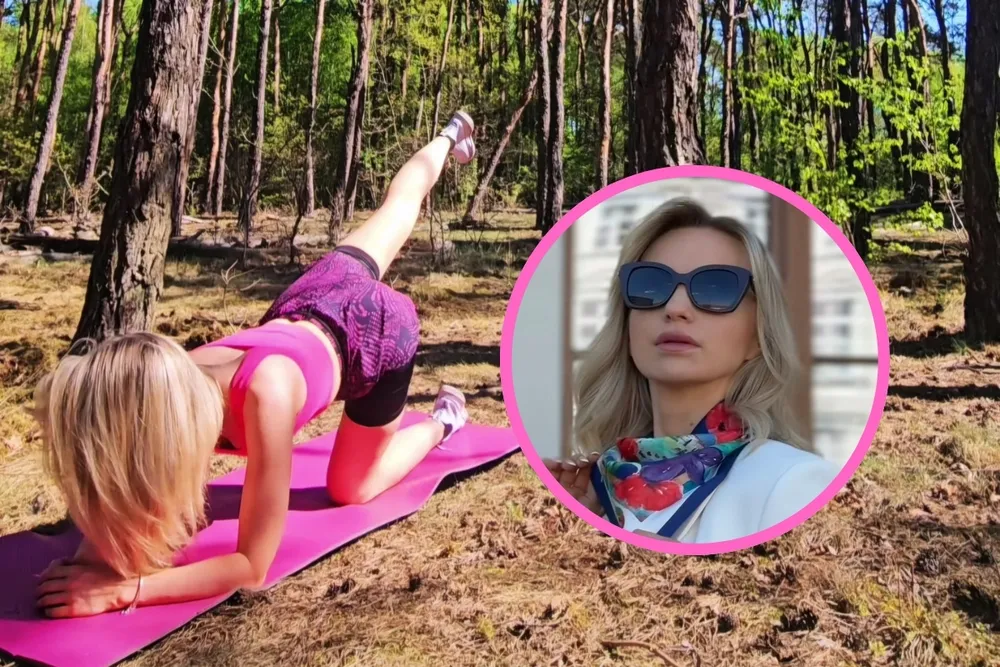 Ilona Januszewska wygina się w lesie. Przed jednym ostrzega
