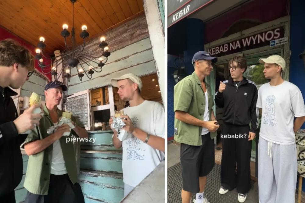 Lewandowski, Łatwogang i Bagi na kebabie. Piłkarz dotrzymał słowa [WIDEO]