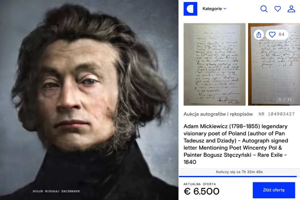 Rękopis Mickiewicza na aukcji w Niemczech. Czy Ministerstwo Kultury zainteresowane jest kupnem?