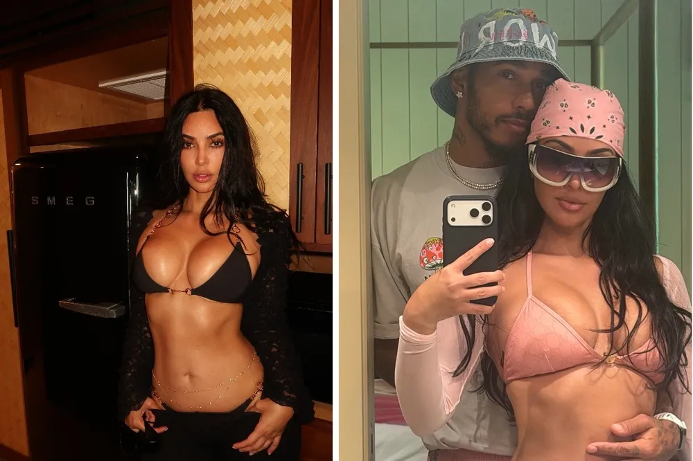 Kim Kardashian kusi w bikini na Hawajach. Wybrała się tam z Lewisem Hamiltonem [ZDJĘCIA]