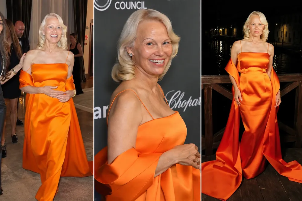Pamela Anderson nie do poznania w Wenecji. Na czerwony dywan wyszła bez makijażu