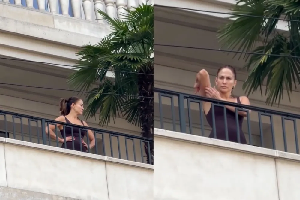 J.Lo przyłapana BEZ MAKIJAŻU na balkonie. Tak wygląda bez grama tapety