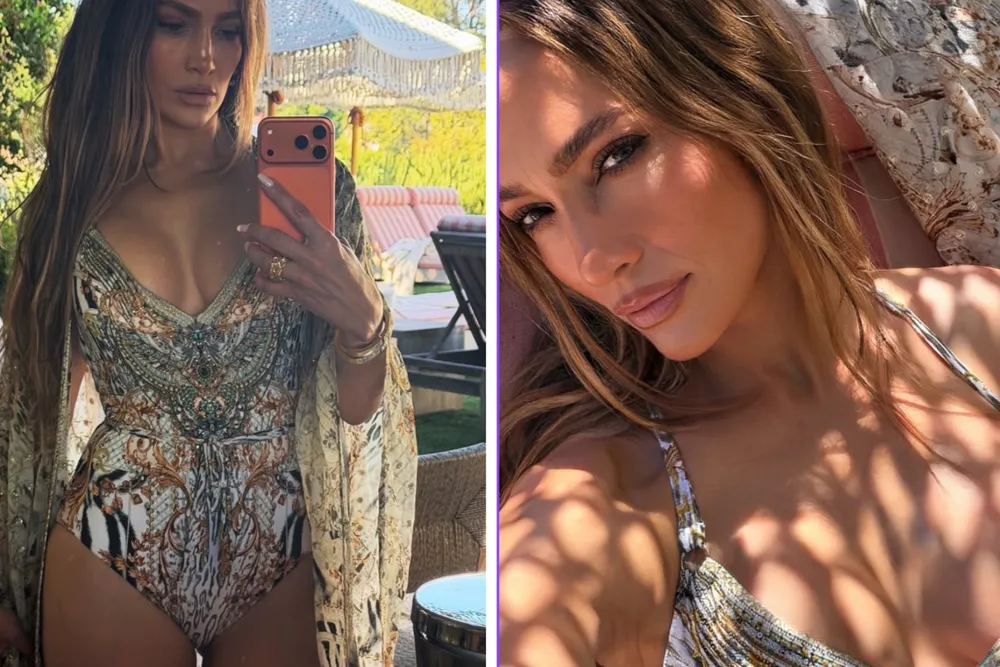 Ale figura. Jennifer Lopez wskoczyła w kolorowy strój kąpielowy