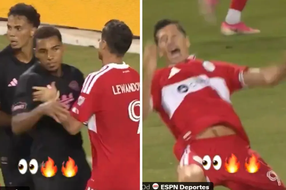 Robert Lewandowski wdał się w bójkę podczas meczu. Miały paść ostre słowa [WIDEO]