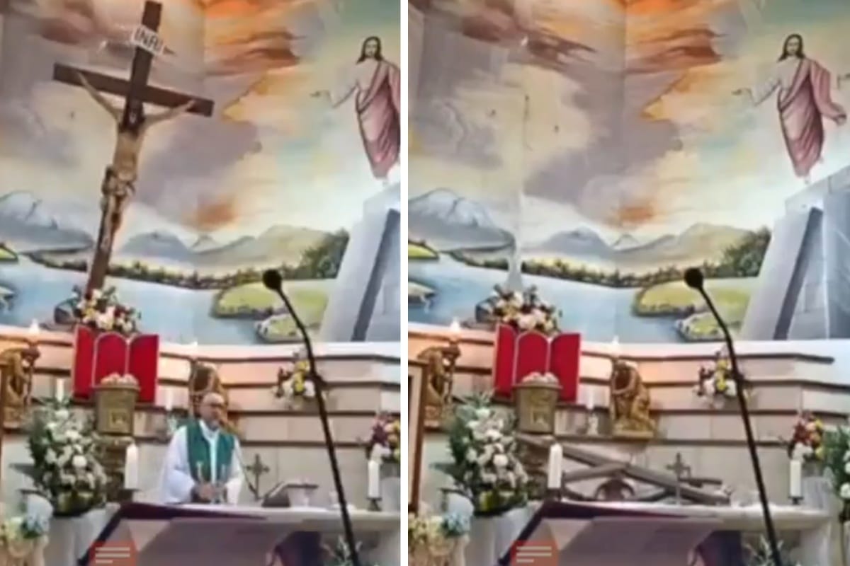Kapłan zginął na oczach przerażonych wiernych. Spadł na niego ogromny krzyż [WIDEO]