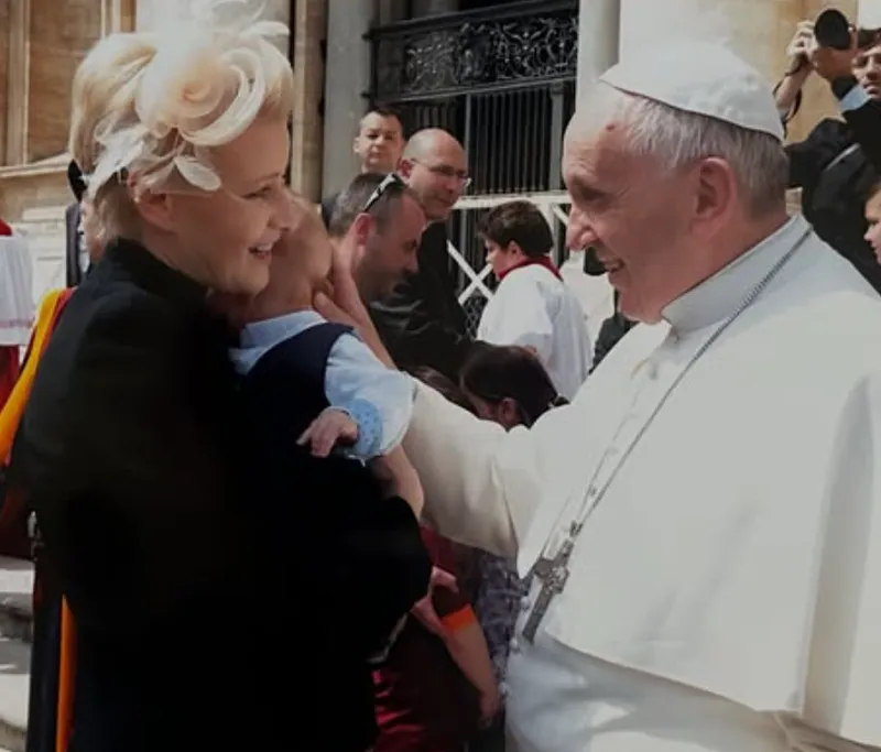 Małgorzata Kozuchowska z papieżem Franciszkiem