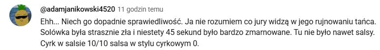 Komentarze po występie Tomasza Wolnego
