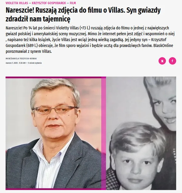 Pisaliśmy o zdjęciach do filmu o artstyce