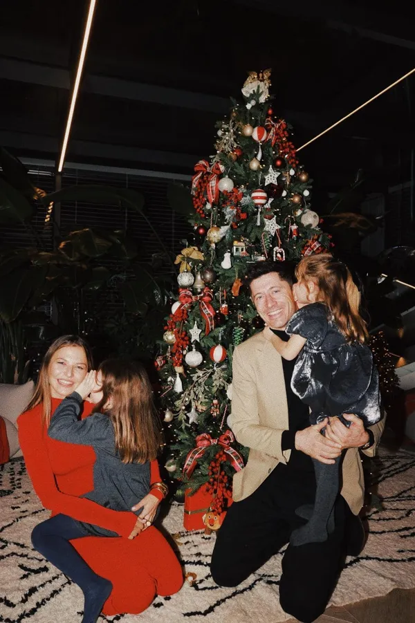 Robert Lewandowski z rodziną