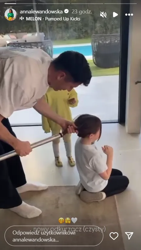 Robert Lewandowski z córką