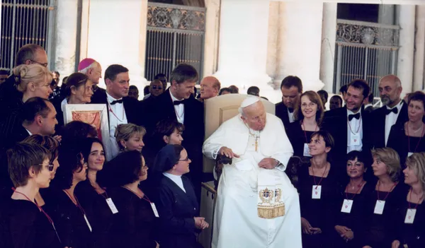 Anita z chórem u Jana Pawła II