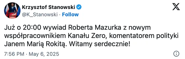 Wpis Krzysztofa Stanowskiego