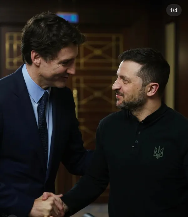 Justin Trudeau z Wołodymyrem Zełenskim 