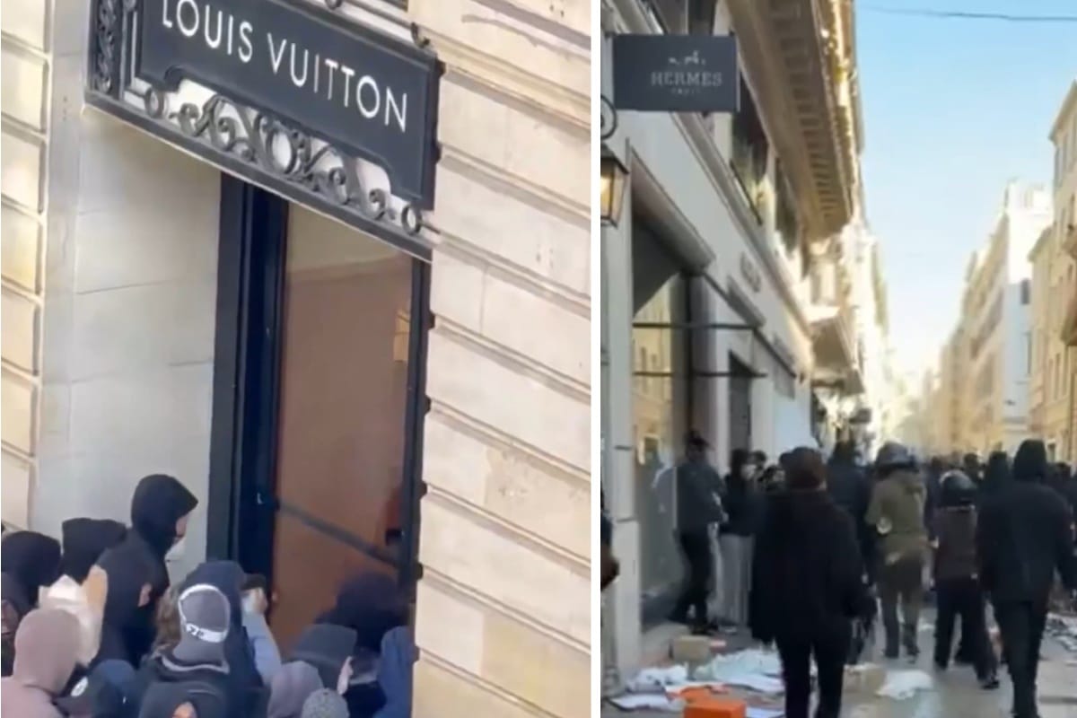 Francja w ogniu! Splądrowali luksusowe butiki, na celowniku Hermès i Louis Vuitton [WIDEO]